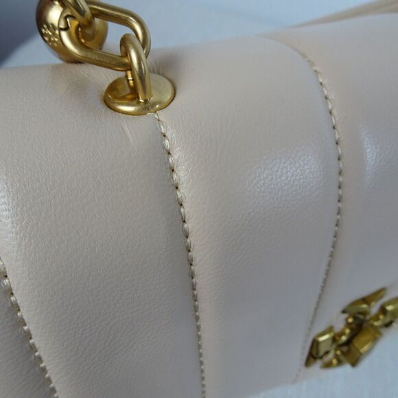 TORY BURCH Kira Leather Bag Crossbody Top Handle Satchel BRIE Purse NWT $648 - Picture 12 of 12